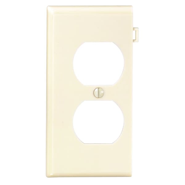Leviton Duplex End Sectional 1-Gang Plastic Outlet Wall Plate, Ivory - 924-0PSE8-00I