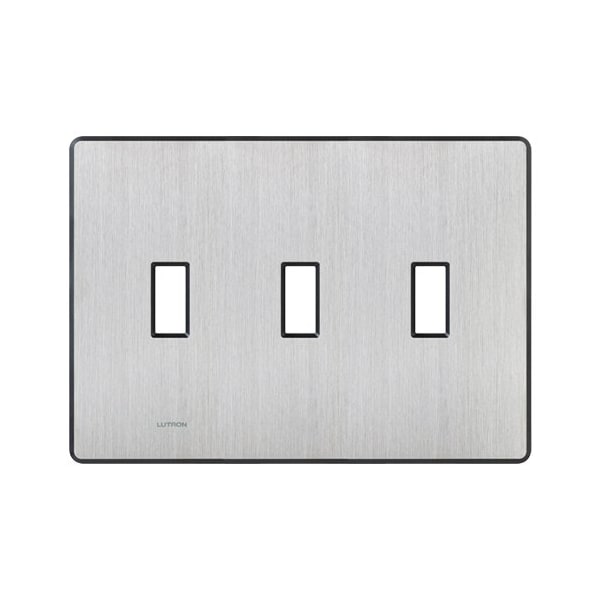 Lutron Traditional Fassada Wall Plates, Number of Gangs: 3 Satin Finish, Stainless Steel - FW-3-SS