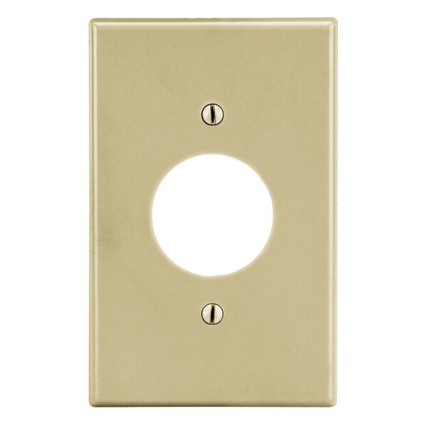Hubbell Wiring Device-Kellems Wallplate, Mid-Size 1-Gang, 1.40" Opening, Ivory - PJ7I