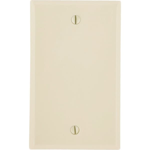 Leviton 1-Gang Standard Thermoset Blank Wall Plate, Ivory - 001-86014