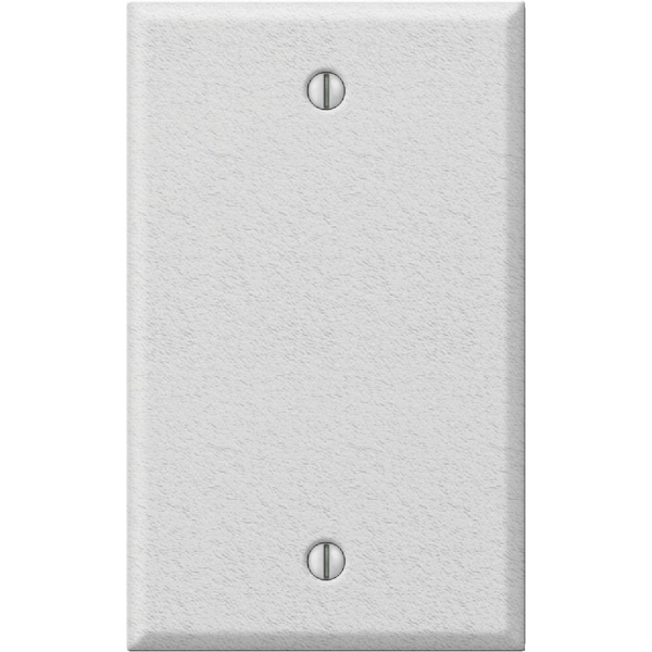 Amerelle 1-Gang Standard Stamped Steel Blank Wall Plate, White Wrinkle - C982BW