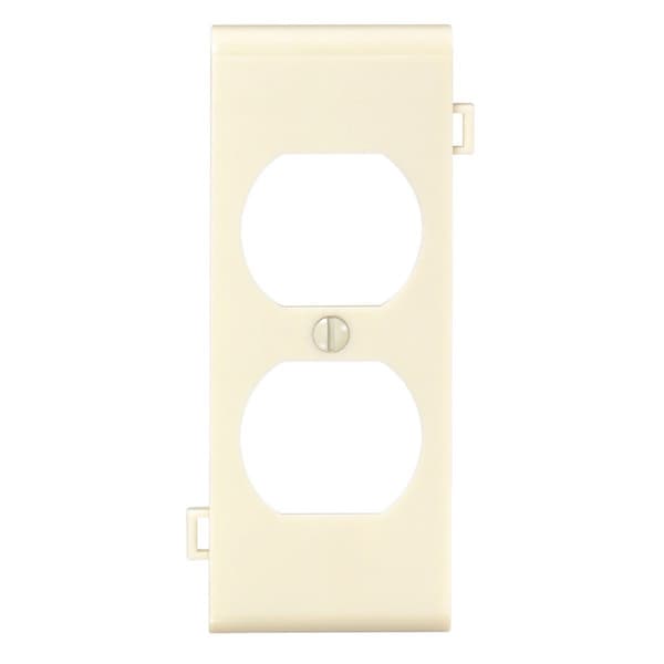 Leviton Duplex Center Sectional 1-Gang Plastic Outlet Wall Plate, Ivory - 924-0PSC8-00I