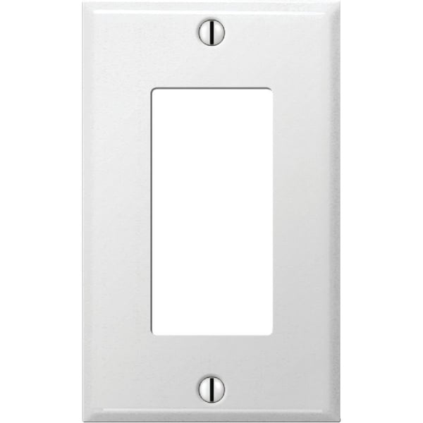 Amerelle PRO 1-Gang Stamped Steel Rocker Decorator Wall Plate, Smooth White - C981RW