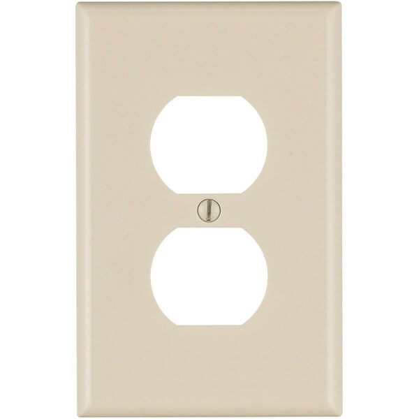 Leviton Mid-Way 1-Gang Smooth Plastic Outlet Wall Plate, Light Almond - 025-80503-00T