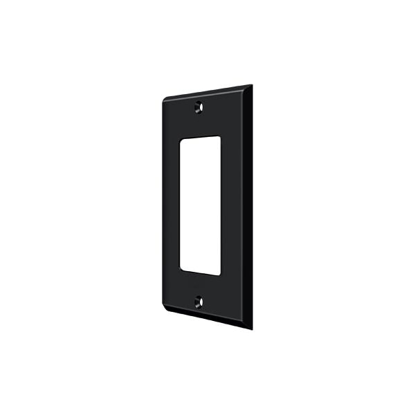 Deltana Single Rocker Switch Plate, Number of Gangs: 1 Solid Brass, Paint Black Finish - SWP4754U19