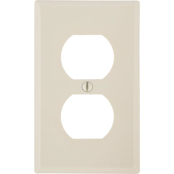 Leviton 1-Gang Smooth Plastic Outlet Wall Plate, Light Almond - 010-78003