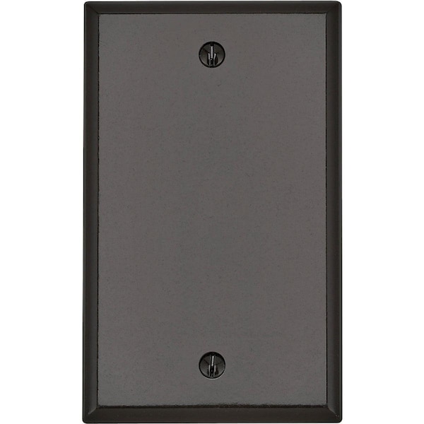 Leviton 1-Gang Standard Thermoset Blank Wall Plate, Brown - 001-85014
