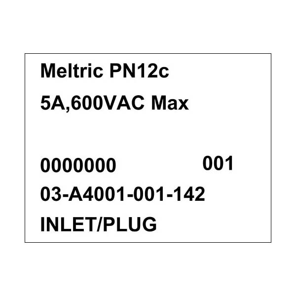 Meltric 03-A4001-001-142 INLET REVERSE INTERIORS FLUSH MOUNT - 03-A4001-001-142