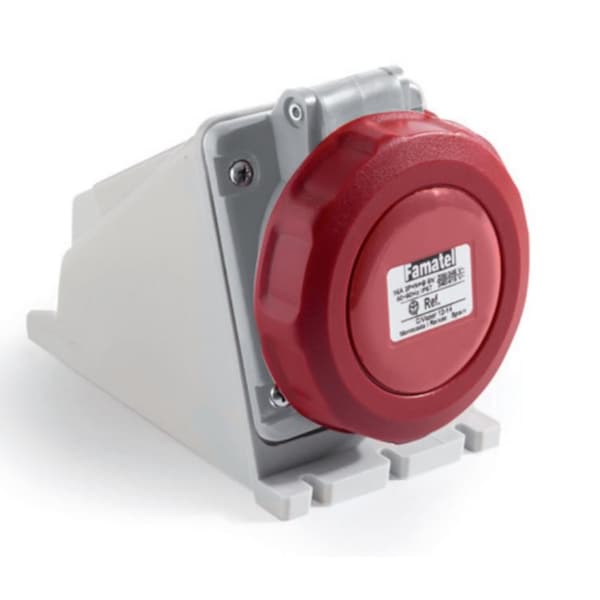 Famatel IP67 IEC Pin & Sleeve Surface Mount Receptacle 32A 380/440V, 3P+4W HD - 24398
