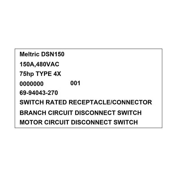 Meltric 69-94043-270 RECEPTACLE AUXILIARY SWITCH - 69-94043-270