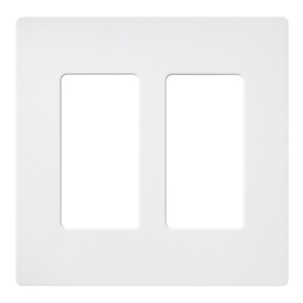 Lutron Designer Wall Plates, Number of Gangs: 2 Satin Finish, Snow - SC-2-SW