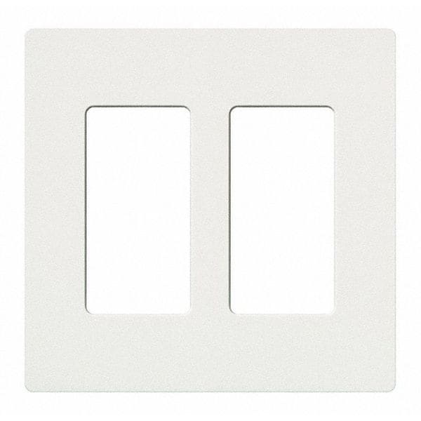 Lutron Designer Wall Plates, Number of Gangs: 2 Satin Finish, Snow - SC-2-SW