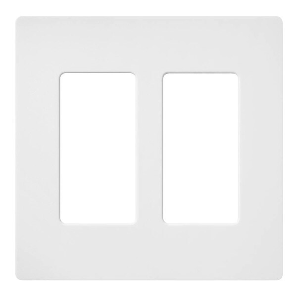 Lutron Designer Wall Plates, Number of Gangs: 2 Satin Finish, Snow - SC-2-SW