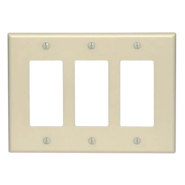 Leviton Ivory 3 gang Thermoplastic Nylon Decora/GFCI Wall Plate Cover 1 pk - PJ263-00I
