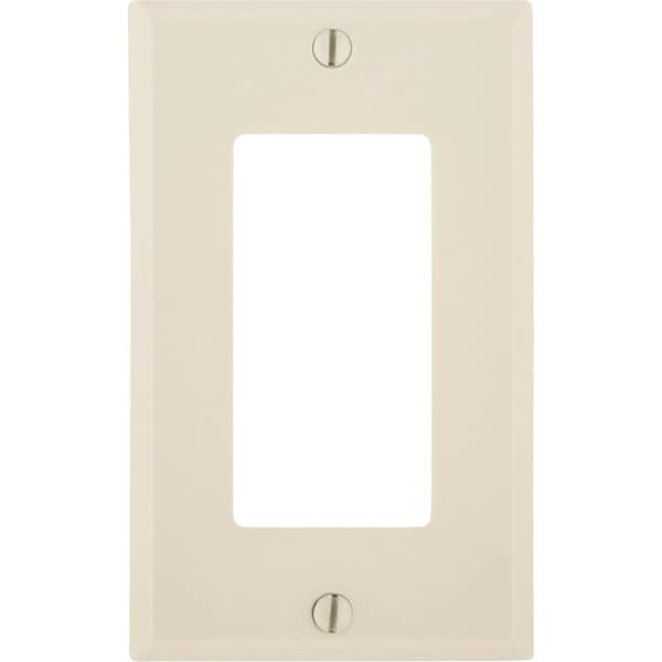 Leviton Decora 1-Gang Smooth Plastic Rocker Decorator Wall Plate, Light Almond - 026-80401-00T