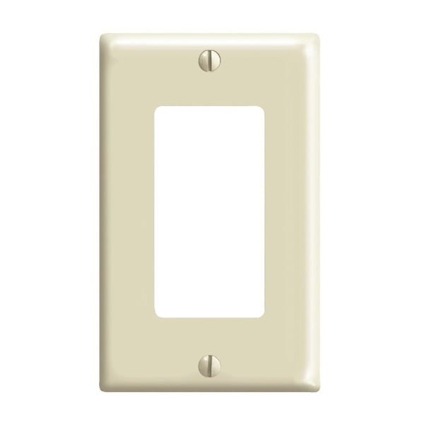 Leviton Decora 1-Gang Nylon Rocker Decorator Wall Plate, Ivory - 123-80401-0NI