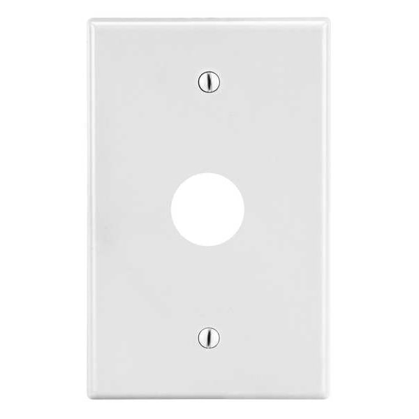 Hubbell Single Receptacle Wall Plate, Number of Gangs: 1 Plastic, Smooth Finish, White - P737W