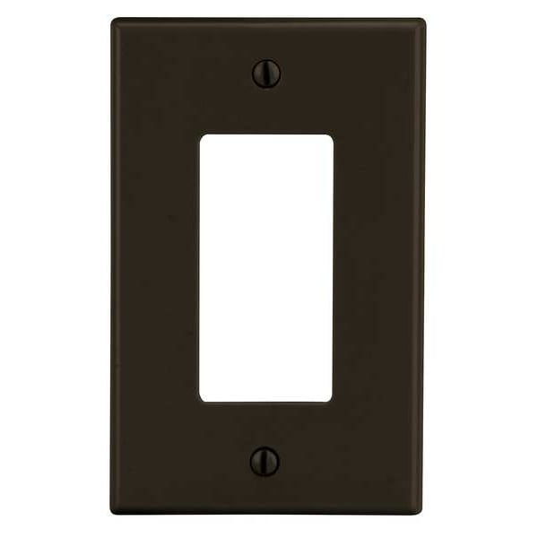 Hubbell Rocker Wall Plate, Number of Gangs: 1 Plastic, Smooth Finish, Brown - P26