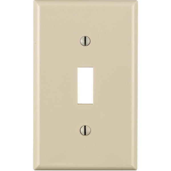 Leviton 1-Gang Thermoplastic Nylon Toggle Switch Wall Plate, Light Almond - 024-80701-OOT