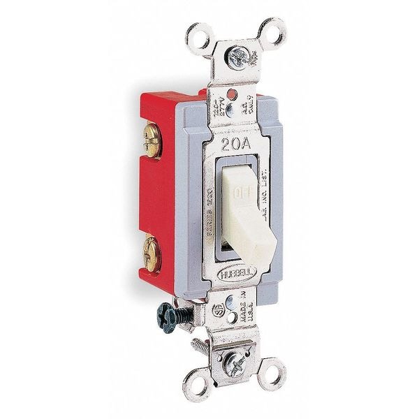 Hubbell Wall Swtch, 2-Pol, 120/277V, 20A, Ivry, Toggl - HBL1222I
