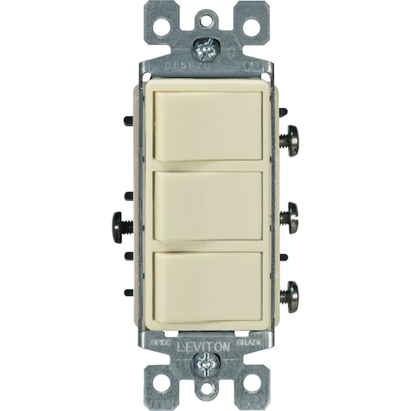 Leviton Switch 3Sp Grnd Ivy 15A - 01755-0IS