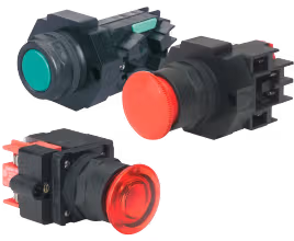 C3Controls 30mm Mom. Illum. Push Button, Full Voltage, 24V AC/DC, LED White, Black Polyester Clamp Ring, HIPBC Lens, Blue Lens, Medium Logic Reed, NO - HFVLU24LW-HIPBCBE-MLRNO