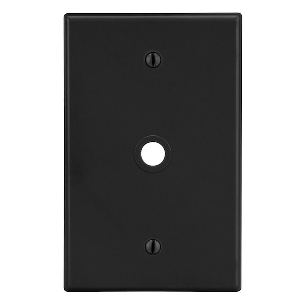 Hubbell Wiring Device-Kellems Wallplate, 1-Gang, .406" Opening, Box Mount, Black - P11BK