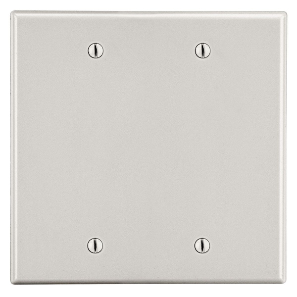 Hubbell Wiring Device-Kellems Wallplate, 2-Gang, 2 Box Mount Blank, Light Almond - P23LA