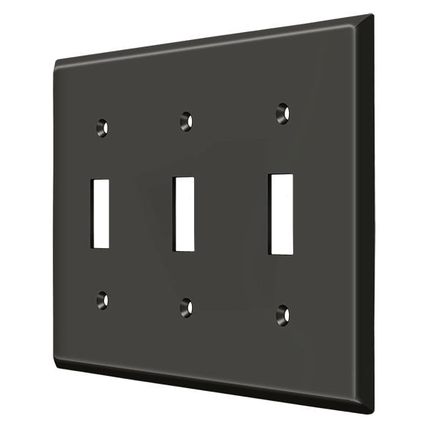 Deltana Triple Standard Switch Plate, Number of Gangs: 3 Solid Brass, Oil Rubbed Bronze Finish - SWP4763U10B