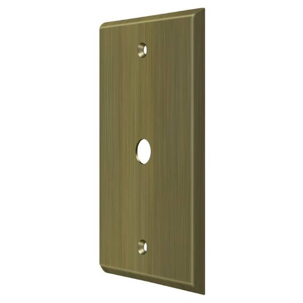 Deltana Cable Cover Switch Plate, Number of Gangs: 1 Solid Brass, Antique Brass Finish - CPC4764U5