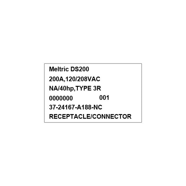 Meltric 37-24167-A188-NC RECEPTACLE STRAIGHT INSERTION NORMALLY CLOSED LID - 37-24167-A188-NC