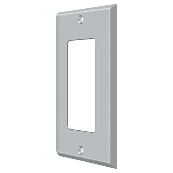 Deltana Single Rocker Switch Plate, Number of Gangs: 1 Solid Brass, Brushed Chrome Finish - SWP4754U26D