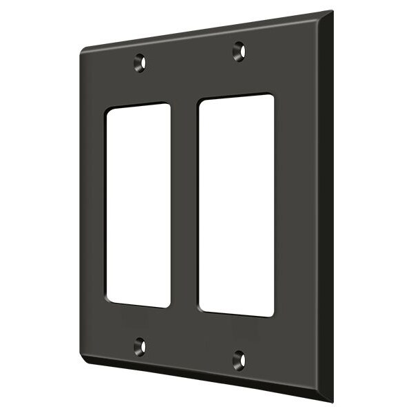 Deltana Double Rocker Switch Plate, Number of Gangs: 2 Solid Brass, Oil Rubbed Bronze Finish - SWP4741U10B
