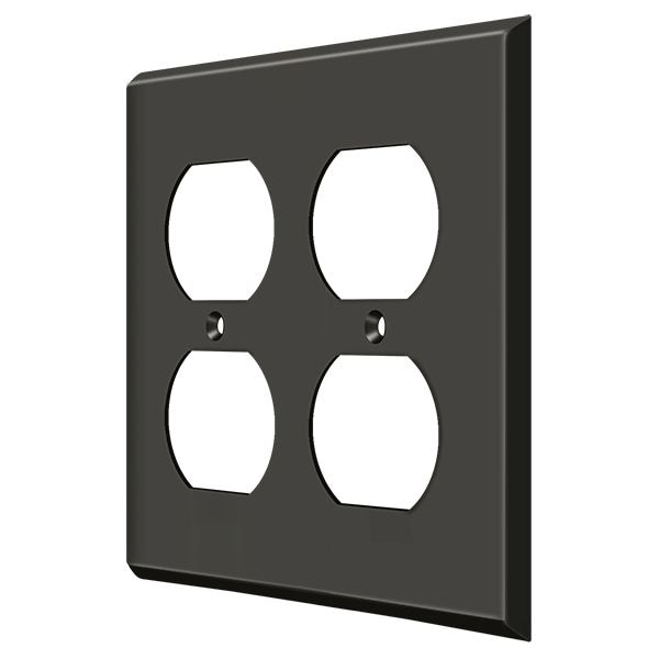 Deltana Quadruple Outlet Switch Plate, Number of Gangs: 2 Solid Brass, Oil Rubbed Bronze Finish - SWP4771U10B