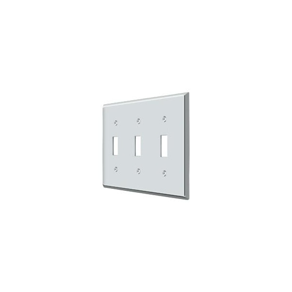 Deltana Triple Standard Switch Plate, Number of Gangs: 3 Solid Brass, Polished Chrome Plated Finish - SWP4763U26