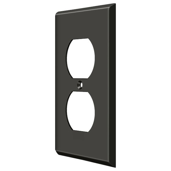Deltana Double Outlet Switch Plate, Number of Gangs: 1 Solid Brass, Oil Rubbed Bronze Finish - SWP4752U10B