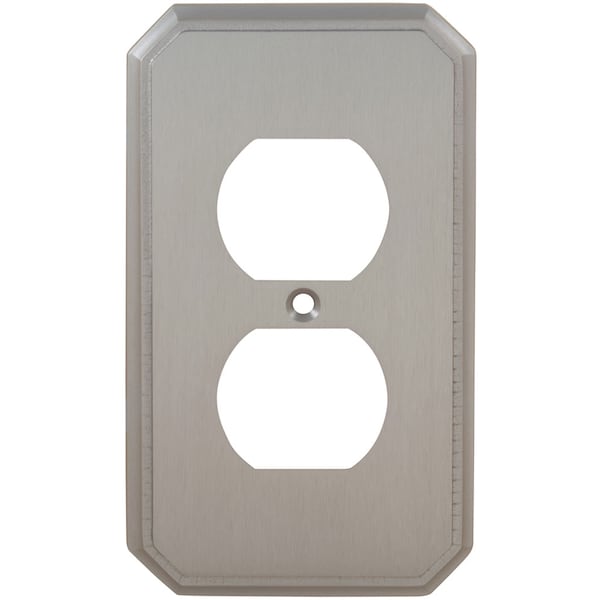 Omnia Duplex Receptacle Traditional Switch Plate, Number of Gangs: 1 Solid Brass - 8014/R.26D