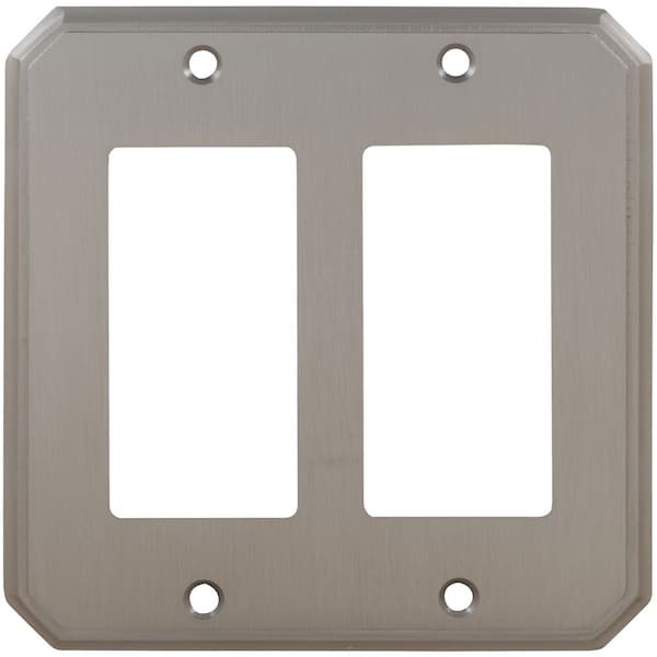 Omnia Double Rocker Traditional Switch Plate, Number of Gangs: 2 Solid Brass - 8024/D.SB