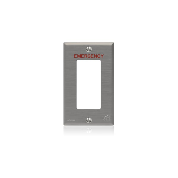 Leviton Wallplates Ss Antimicrob Wp 1G Dec -Emergency - 84401-E4A