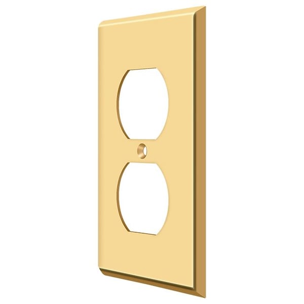 Deltana Double Outlet Switch Plate, Number of Gangs: 1 Solid Brass, PVD Polished Brass Finish - SWP4752CR003