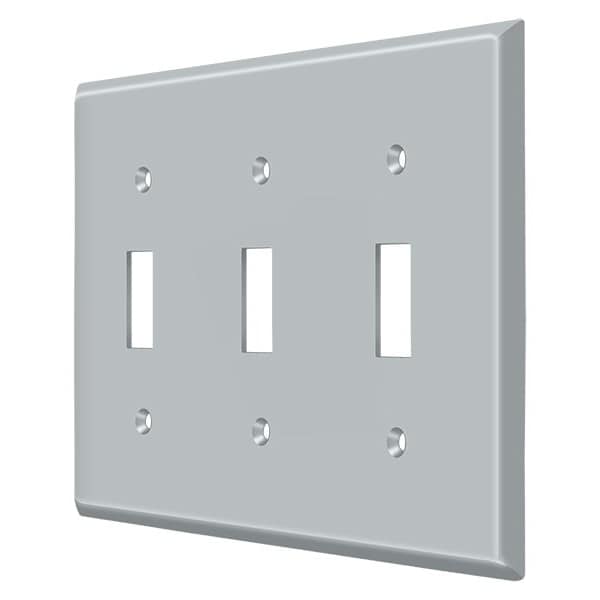Deltana Triple Standard Switch Plate, Number of Gangs: 3 Solid Brass, Brushed Chrome Finish - SWP4763U26D
