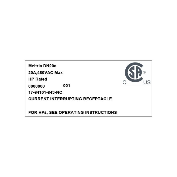 Meltric 17-64101-843-NC RECEPTACLE PADLOCK PAWL NORMALLY CLOSED LID - 17-64101-843-NC
