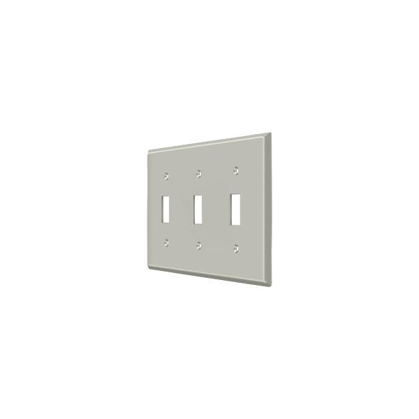 Deltana Triple Standard Switch Plate, Number of Gangs: 3 Solid Brass, Brushed Nickel Finish - SWP4763U15