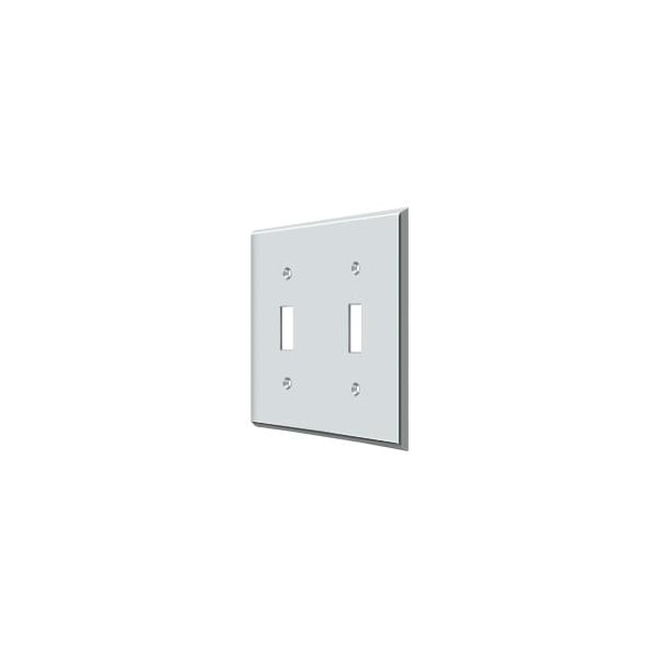 Deltana Double Standard Switch Plate, Number of Gangs: 2 Solid Brass, Polished Chrome Plated Finish - SWP4761U26