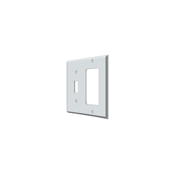 Deltana Single Switch/Single Rocker Switch Plate, Number of Gangs: 2 Solid Brass - SWP4743U26