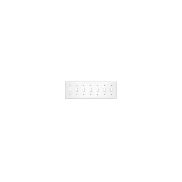 Leviton Wallplates 7 Gang Tgl Wlplt Painted Metal White - S601-W