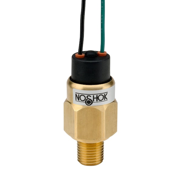 Interruptor de presión de la serie 100 de Noshok, acero, SPST, NC, 1/8" NPT, 3000-6000 psi, conector macho de 2 pines Deutsch - 100H-2-1-3000/6000-100