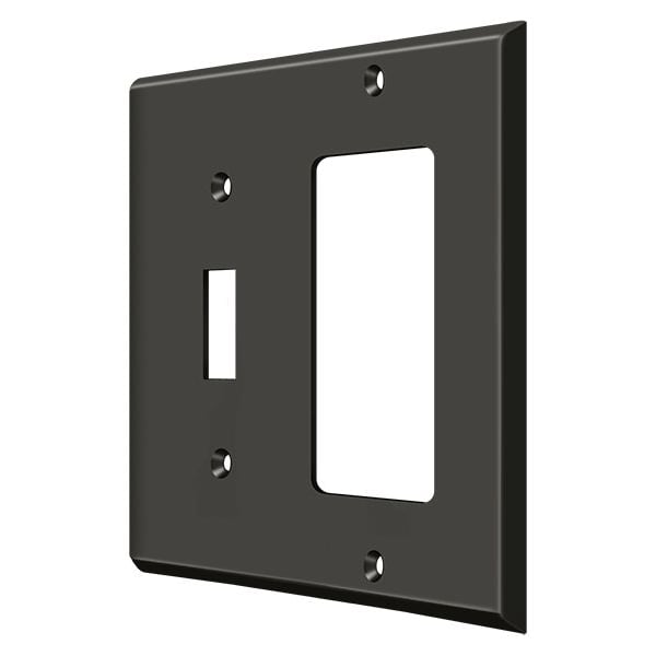 Deltana Single Switch/Single Rocker Switch Plate, Number of Gangs: 2 Solid Brass, Oil Rubbed Bronze Finish - SWP4743U10B