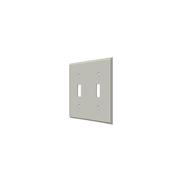 Deltana Double Standard Switch Plate, Number of Gangs: 2 Solid Brass, Brushed Nickel Finish - SWP4761U15