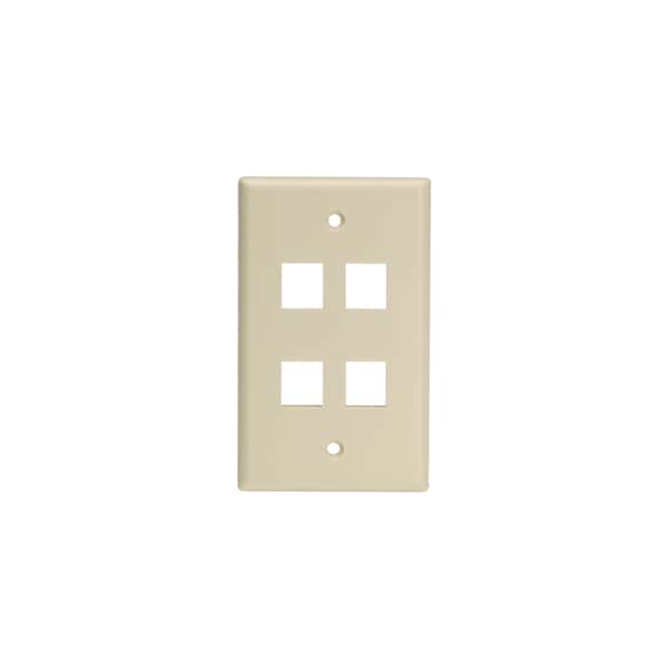 Leviton Wallplates 4Port Qp Wp For Large Jacks Iv - 41080-4IL
